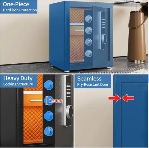 Miniatura 3 de Caja fuerte, seguridad para el hogar de 2.0 pies cúbicos con bolsa impermeable ignífuga, caja fuerte con teclado electrónico digital, caja fuerte
