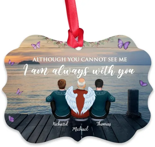 Miniatura 28 de Gossby Adorno conmemorativo de Navidad personalizado – Pérdida de padre estoy siempre contigo (padre, hija) personalizado para decoración de árbol