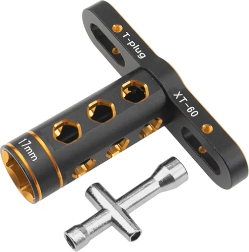 Herramienta de coche RC 0.669 in adaptador hexagonal llave de rueda con 0.157 in, 0.197 in, 0.217 in, 0.276 in, llave hexagonal compatible con Dorado