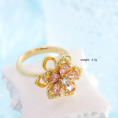 Miniatura 16 de Sunflower Ring Spinning Fidget Rings for Anxiety Open Adjustable Spinner Sun Ring Creative Relieving Stress Rotating Jewelry