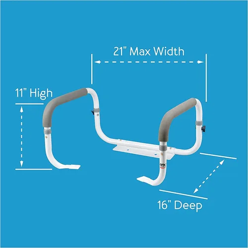 Miniatura 5 de Carex Marco de seguridad para inodoro, rieles de seguridad para inodoro con ancho ajustable, rieles de inodoro para ancianos, discapacitados,