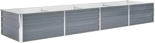 Miniatura 14 de vidaXL Cama de jardín elevada, cama de flores elevada, maceta de acero galvanizado, maceta al aire libre para patio, jardín, verduras, hierbas, gris