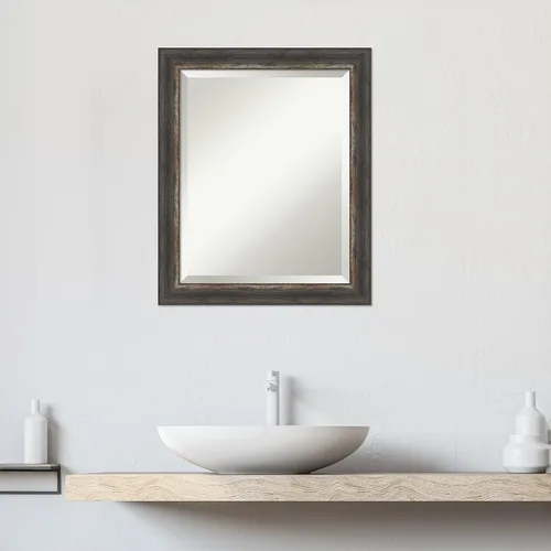 Miniatura 6 de Amanti Art Espejo de baño, espejo de pared estrecho Bark Rustic Char para usar como espejo de tocador de baño sobre el fregadero
