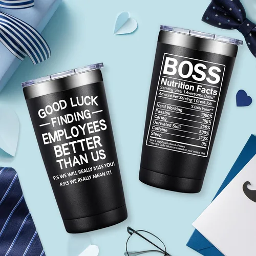 Miniatura 6 de BIRGILT Vaso de 20 onzas con texto en inglés "Best Boss Going Aways", regalos divertidos para jefes para salir de la oficina, despedida, despedida
