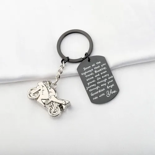 Miniatura 16 de FUSTMW Llavero de motociclista, regalo de motocicleta, llavero seguro para que tu ángel guardián viaje contigo, nuevo regalo para motociclista