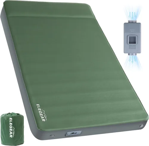 Miniatura 10 de Elegear - Almohadilla de dormir de aire y espuma para acampar, almohadilla de colchón de camping HexaFoam con bomba de pie incorporada, almohadilla