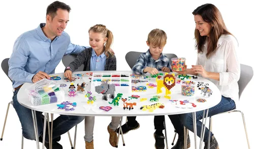 Miniatura 3 de Hama Fuse Beads 4,000 cuentas y tina de tablero de clavijas, juego creativo de manualidades para niños, artes y manualidades Amarillo