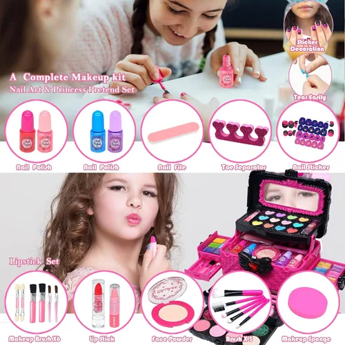 Miniatura 5 de Juegos de maquillaje para niñas – Juegos de maquillaje para niñas de 3 a 4 años, kit de maquillaje de juego, maquillaje para niñas, los mejores