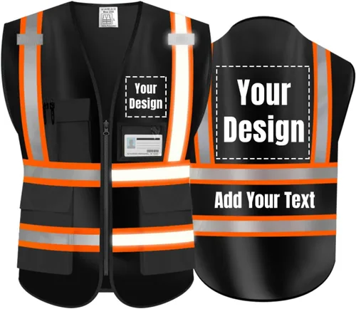 Miniatura 22 de Chaleco de Seguridad Reflectante de Alta Visibilidad Personalizable con Logo y 5 Bolsillos Hi Vis Chaleco Ropa de Trabajo Protectora para Exteriores