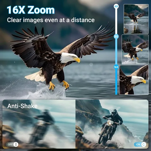 Miniatura 5 de Cámara digital 4K para fotografía y vlogging, cámara de video de YouTube compacta de enfoque automático de 64 MP con lente dual IPS de 3 pulgadas