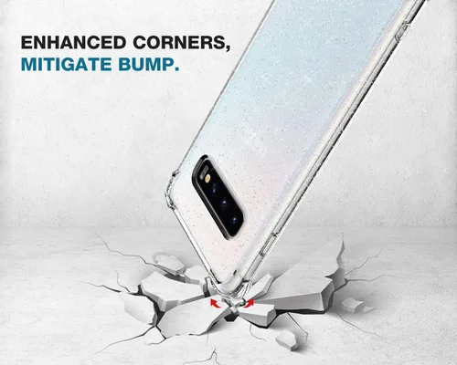 Miniatura 3 de KIOMY Funda transparente para Samsung Galaxy S10+/ S10 Plus, esquinas de bolsa de aire, a prueba de golpes, funda protectora para teléfono TPU Brillo
