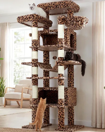 Miniatura 9 de Globlazer XXL Árbol Gigante para Gatos, Torre Alta de 83 Pulgadas de Alta Resistencia para Gatos Grandes de Interior, Casa de Gatos de Varios