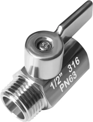 Miniatura 10 de Beduan Mini válvula de bola de acero inoxidable (316) 1" NPT macho x NPT hembra mini válvula de cierre de bola