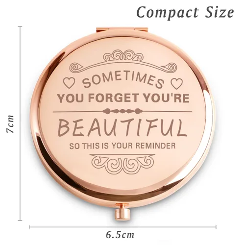 Miniatura 2 de Regalos de mejor amiga para mujeres y niñas, regalos de amistad personalizados para cumpleaños, espejo compacto grabado para mejores amigos BBF