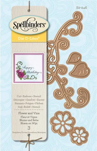Miniatura 4 de Spellbinders Shapeabilities Die D-Lites, Sentiments 1, Marrón, 393639