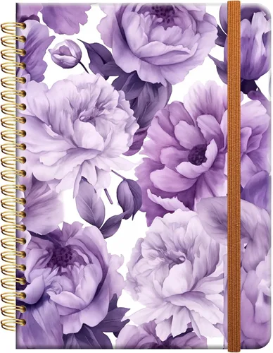 Cuaderno de escritura en espiral a rayas, diario universitario forrado de tapa dura A5 para mujeres y niñas, encuadernación fuerte de doble alambre