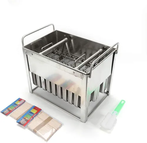 Miniatura 5 de Kit de moldes para paletas de hielo de acero inoxidable, soporte para palitos de helado de paletas de hielo + cepillo de limpieza