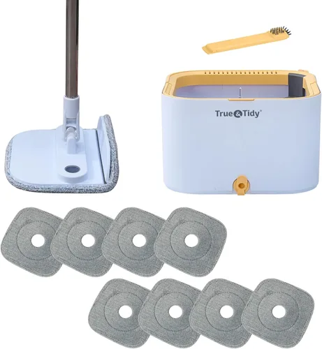 Miniatura 12 de True & Tidy TrueClean - Trapeador giratorio 2.0 con cubo interior desmontable, autoportante, separa el agua limpia y sucia, cabezal de trapeador