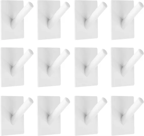 Miniatura 9 de Jetec 12 ganchos acrílicos para colgar en la pared, perchero, bata, organizador individual, gancho de pared transparente adhesivo decorativo