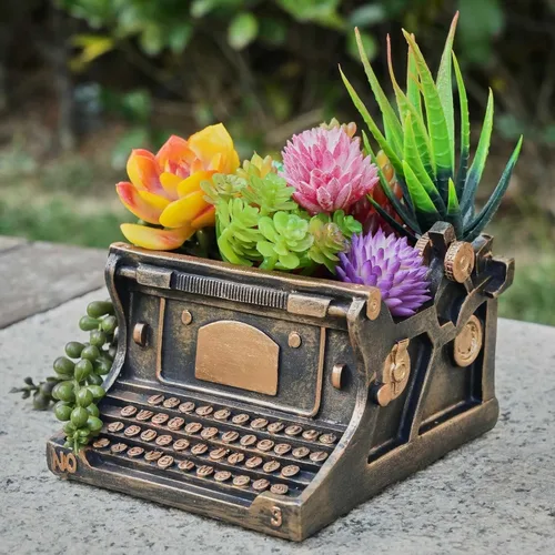 Miniatura 9 de Maceta Decorativa con Forma de Cámara Regalo de Planta - Decoración de Escritorio Maceta para Suculentas para Plantas de Interior Decoración