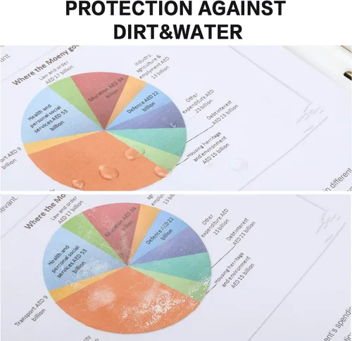 Miniatura 6 de PANDRI - Protectores de hojas, paquete de 500 protectores de páginas de plástico transparente y resistente, con 11 agujeros para carpetas de 3