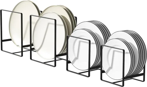 Miniatura 2 de 2 Organizadores Portaplatos Grandes 2 Organizadores Portaplatos Pequeños Verticales para Gabinete Estantes para Secar Platos Organizadores de Platos