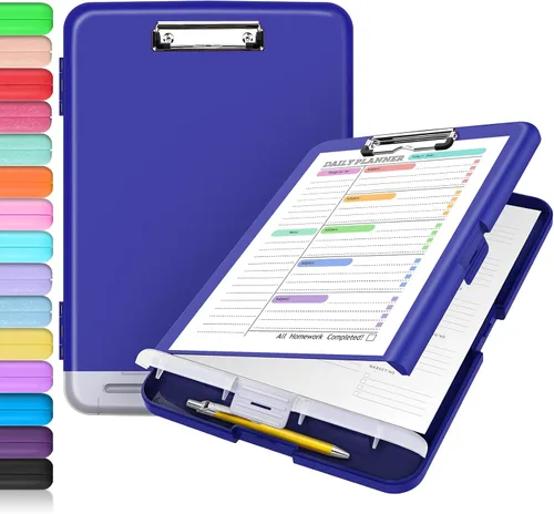 Miniatura 25 de Sooez - Sujetapapeles de documentos clínicos con almacenamiento, sujetapapeles de plástico resistente, de alta capacidad, con soporte para bolígrafo