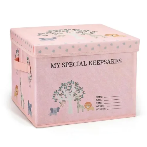 Miniatura 10 de LemonRoad Caja de recuerdos de bebé de 16 x 12 x 12 pulgadas, baby shower, elefante, primera caja de recuerdos, para recién nacidos, regalo de Azul