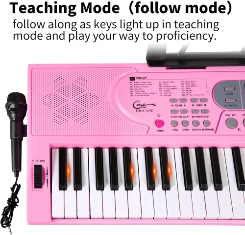 Miniatura 6 de Teclado de Piano con Teclas Iluminadas para Principiantes Adultos Adolescentes Niños, Teclado Electrónico de Música de 61 Teclas con Modos de Llaves