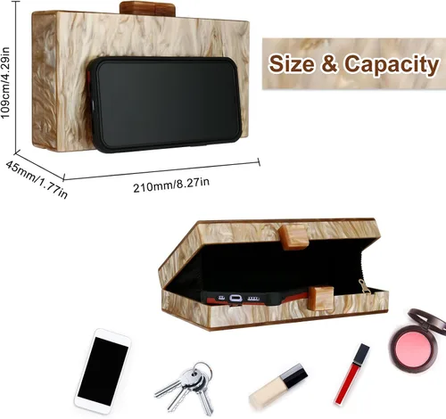 Miniatura 2 de YYW Monederos de mano de acrílico para mujer de boda bolso cruzado de noche multicolor con cadena desmontable
