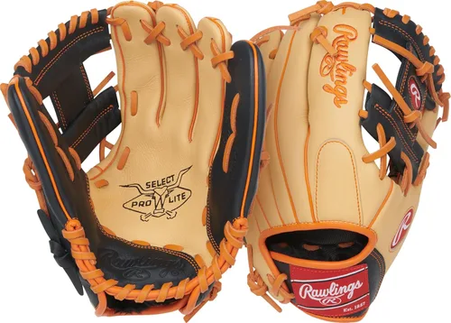 Miniatura 20 de Rawlings Guante de béisbol juvenil Select PRO LITE Modelos Pro Player Tamaños 10.5 a 12.25 pulgadas Múltiples estilos Kris Bryant Camello