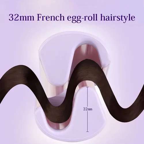 Miniatura 3 de Rommantic - Plancha rizadora de huevos francesa, rizador de cabello ondulado en forma de V para ondas perfectas, calentamiento rápido, temperatura