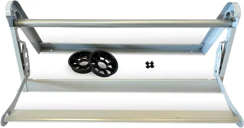 Miniatura 7 de Dispensador de rollos de papel de 24 pulgadas de ancho con cortador, dispensador de rollos montado en la pared con cortador dentado, apto para Gris