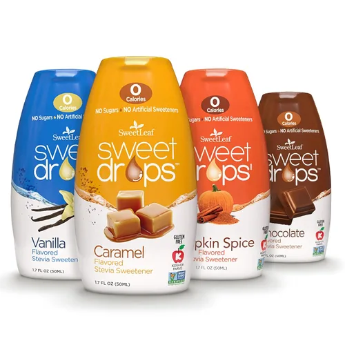 SweetLeaf Sweet Drops - Paquete variado de líquidos de stevia, chocolate, caramelo, vainilla, especias de calabaza, alternativa de jarabe de café