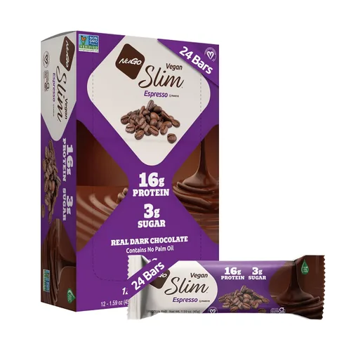 Miniatura 20 de Nugo Mantequilla de maní crujiente de chocolate oscuro, 0.66 onzas de proteína vegana, 0.11 onzas de azúcar, 0.11 onzas de fibra, baja