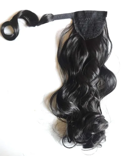 Miniatura 11 de SHOWTIME Extensiones de cola de caballo onduladas con clip de garra de 14 pulgadas, color rubio platino claro decolorado #613, fibra resistente al