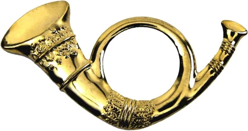 Insignia de sombrero Kepi de la guerra civil de los Estados Unidos con sello de latón con cuerno de infantería uniforme, Latón