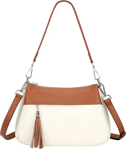 Miniatura 42 de Over Earth Genuine Leather Crossbody Bags for Women Small Hobo Handbags Shoulder Purses with 2 Detachable Straps