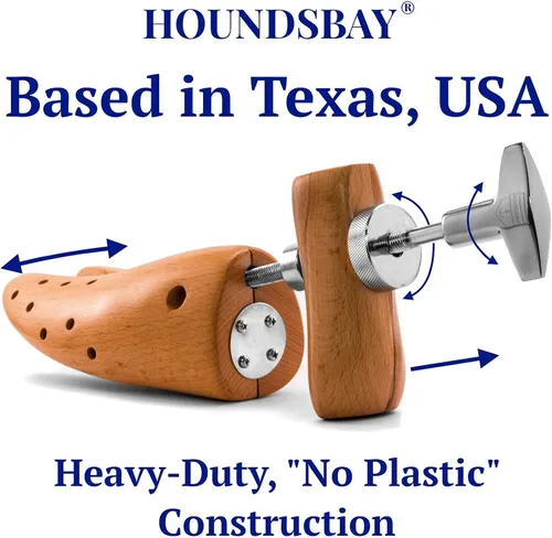 Miniatura 5 de HOUNDSBAY Bulldog - Camillador profesional de madera de 2 vías para mujer, ampliador de zapatos y expansor para mujeres con pies anchos, Natural