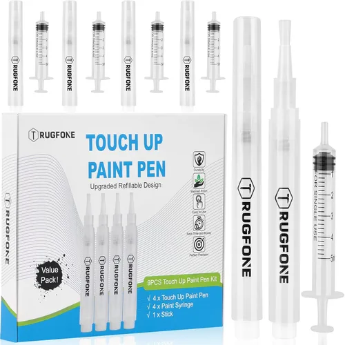 Rotulador de Pintura de Retoque 4 Rotuladores de Pintura Rellenables para Reparación de Paredes, Muebles, Armarios, Pisos de Madera, Ventanas 6ML