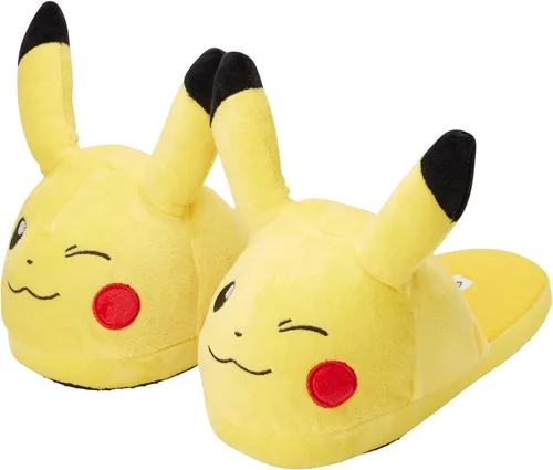 Pokemon Pantuflas para niños Pantuflas peludas de felpa Pikachu y Pokeball (niño pequeñogrande)