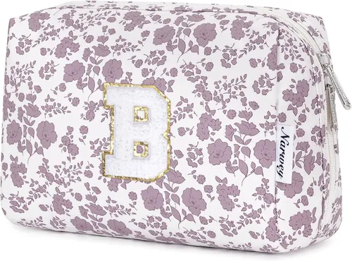 Miniatura 50 de Narwey Bolsa de maquillaje con inicial, regalos de graduación para adolescentes, niñas, niños y adolescentes, cosas de moda de 6 a 18 años, bolsa