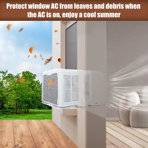 Miniatura 3 de BJADE'S Cubierta de aire acondicionado para ventana en forma de U, diseño de malla para exteriores, cubierta de protección de CA para ventanas