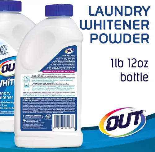 Miniatura 2 de OUT White Brite - Blanqueador de ropa, 1 libra, botella de 12 onzas