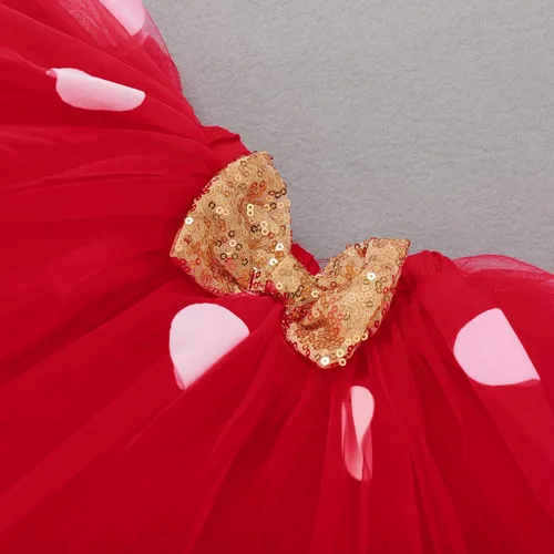 Miniatura 5 de Traje de bebé para primer cumplaños, de lunares, falda de tutú, diadema de orejas de ratón, traje perfecto para sesión de fotos