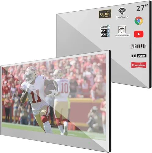 Miniatura 14 de Soulaca 19 pulgadas elegante color negro impermeable baño TV ducha spa publicidad WiFi Bluetooth DTV ATSC baño bañera envolvente