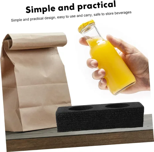 Miniatura 6 de 4 unidades portador de bebidas dos bandejas de tres tazas para llevar fácilmente bebidas picnic y reuniones familiares embalaje de bebidas