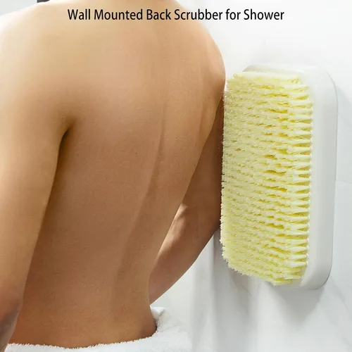 Miniatura 6 de Depurador de espalda montado en la pared para ducha, almohadilla exfoliante grande de baño, cepillo de baño manos libres para hombres y mujeres