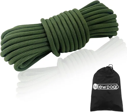 NewDoar Cuerda de escalada estática – 0.315 in (5/16c) / 0.394 in (3/8 pulgadas) cable accesorio de doble trenza para rocas, transporte, prusik,
