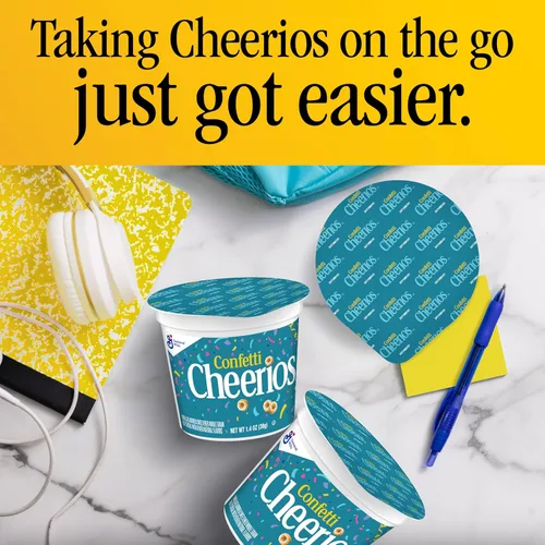 Miniatura 3 de Confetti Cheerios - Taza de cereales para desayuno, sin gluten, cereales de una sola porción, 1.4 onzas